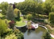 Vue aérienne extérieure du jardin de l'Hôtel Koru